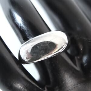Silver Tone Smooth Polished Ring Size 8